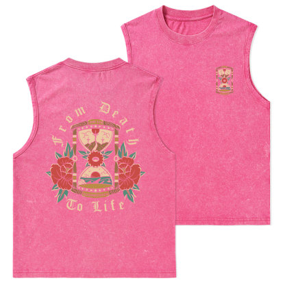 From Death To Life Christian Washed sleeveless Tee