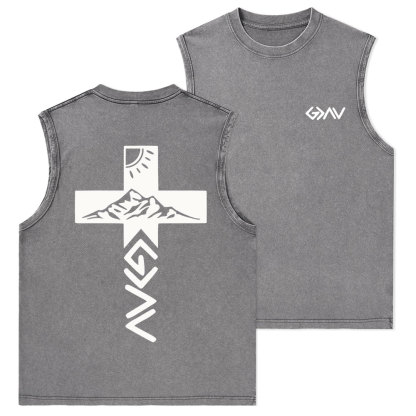 God Is Greater Than The Highs And Lows Christian Washed sleeveless Tee