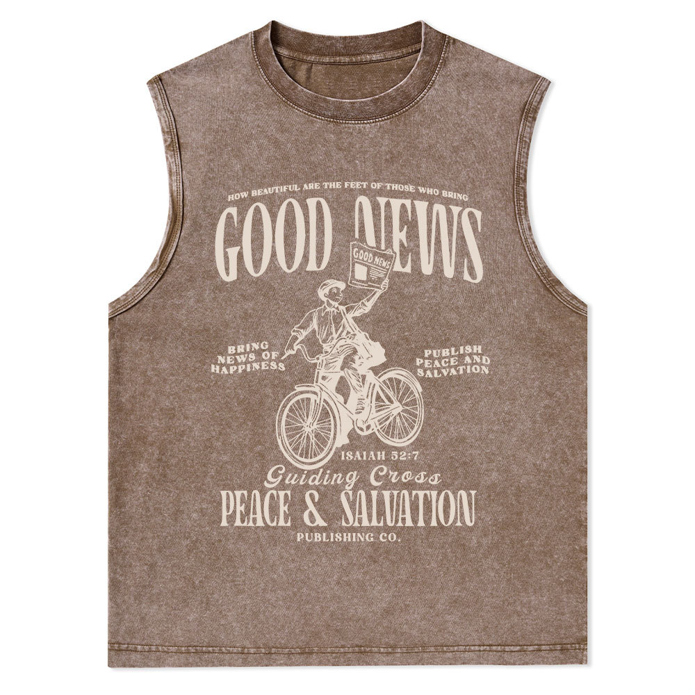 Good News Christian Washed sleeveless Tee