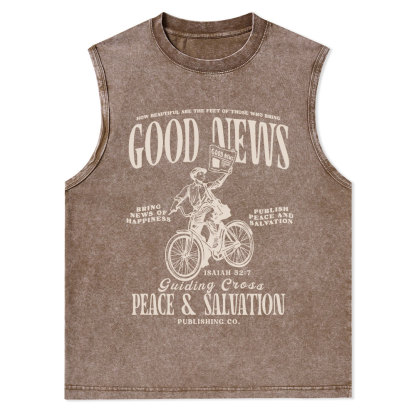 Good News Christian Washed sleeveless Tee