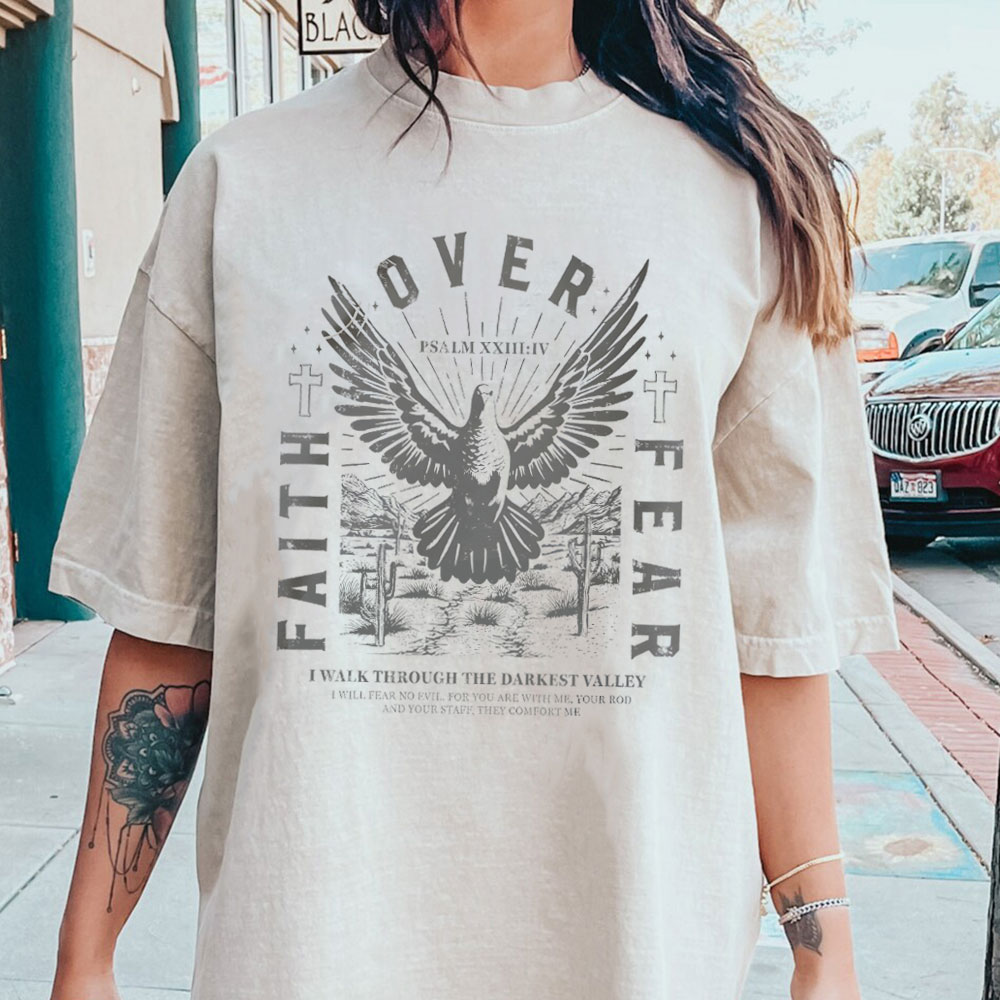 I Walk Though The Darkest Valley Christian Washed T-Shirt