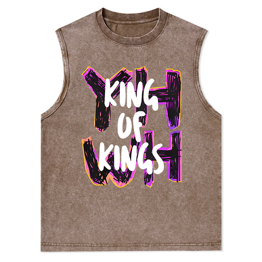 King Of Kings Christian Washed sleeveless Tee
