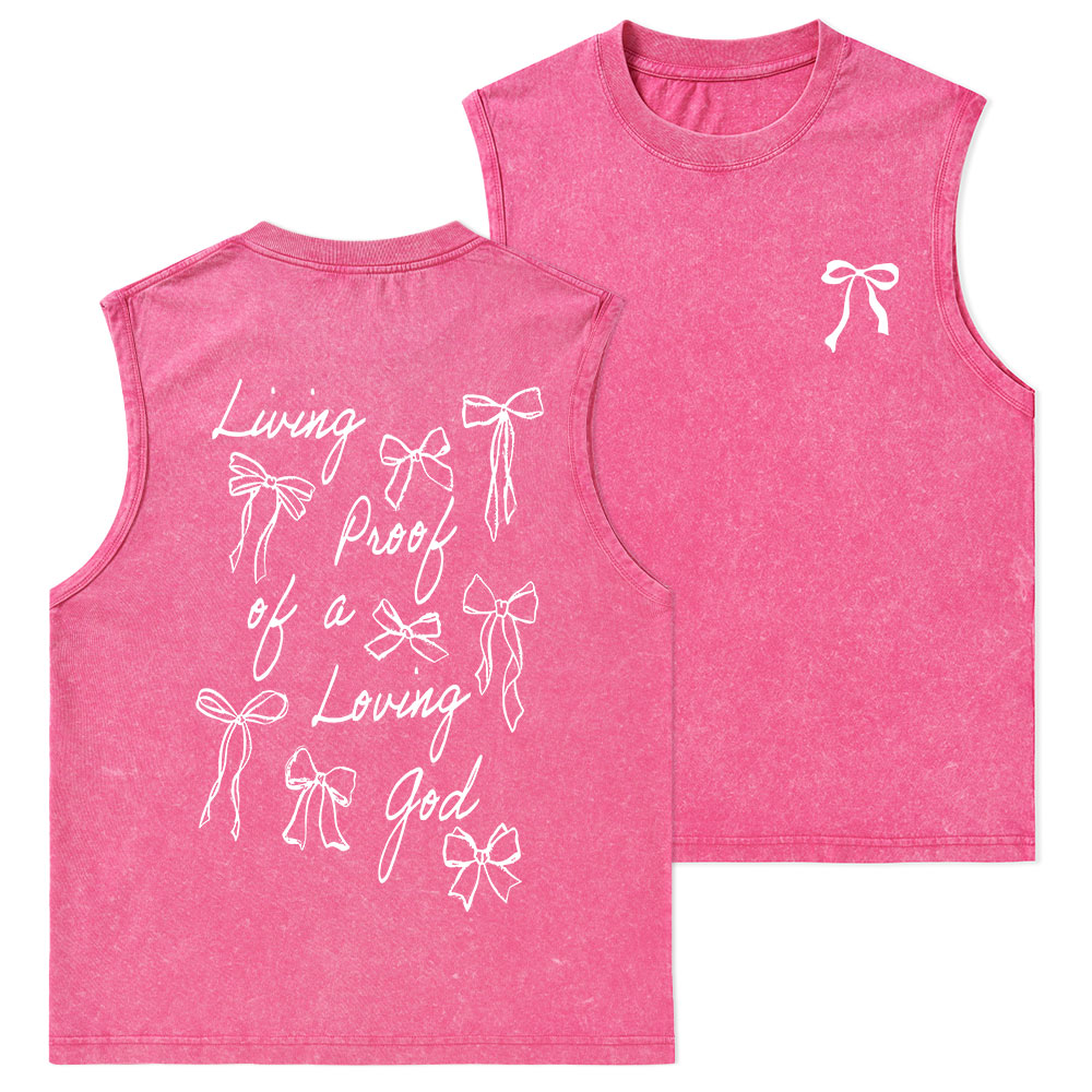 Living Proof Of A Loving God Christian Washed sleeveless Tee