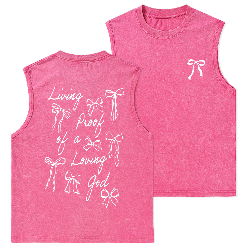 Living Proof Of A Loving God Christian Washed sleeveless Tee