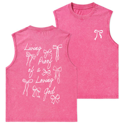 Living Proof Of A Loving God Christian Washed sleeveless Tee