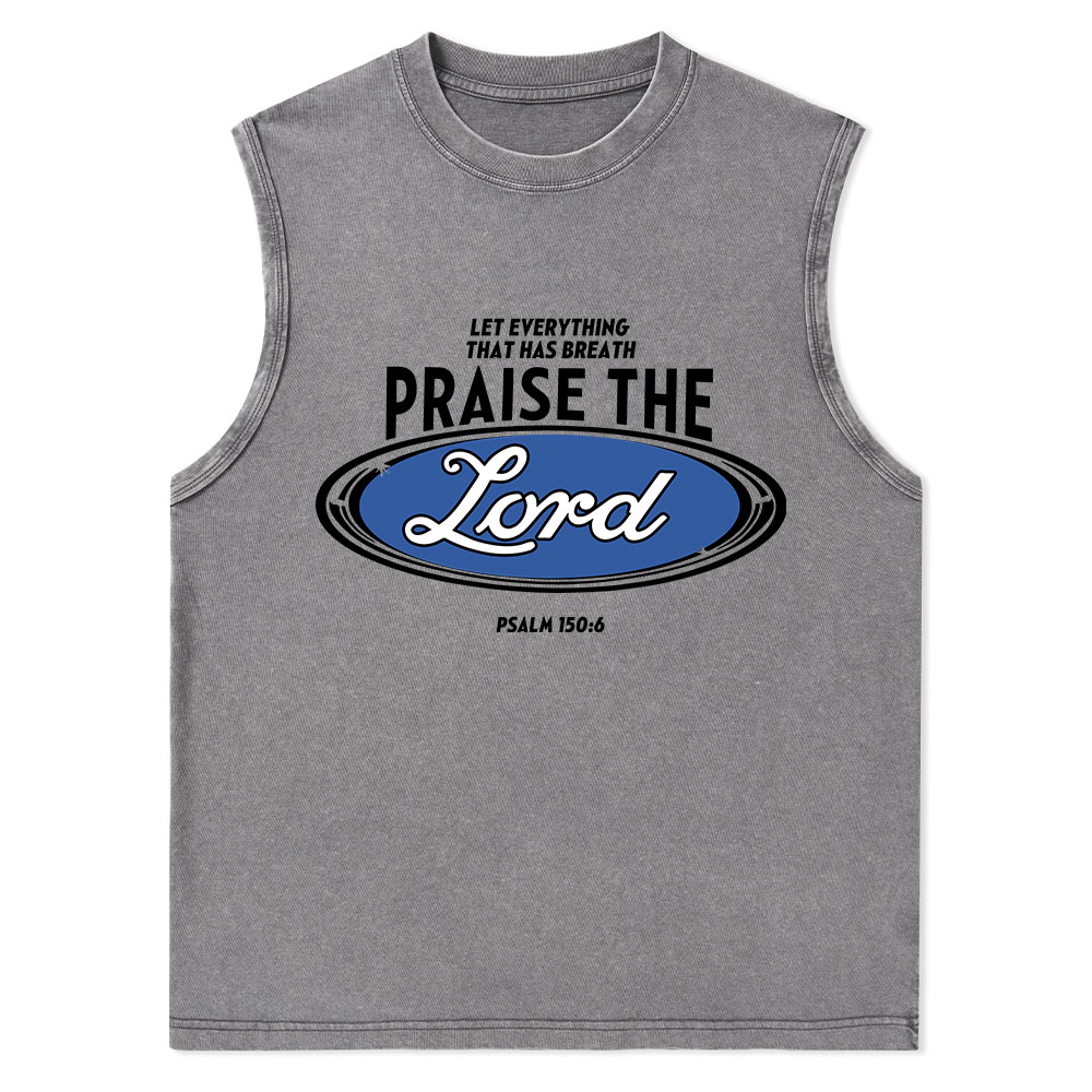 Praise The Lord Christian Washed sleeveless Tee