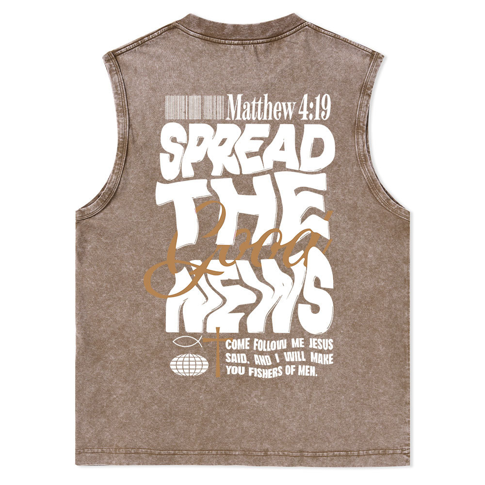Speread The Good News Christian Washed sleeveless Tee