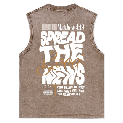 Speread The Good News Christian Washed sleeveless Tee