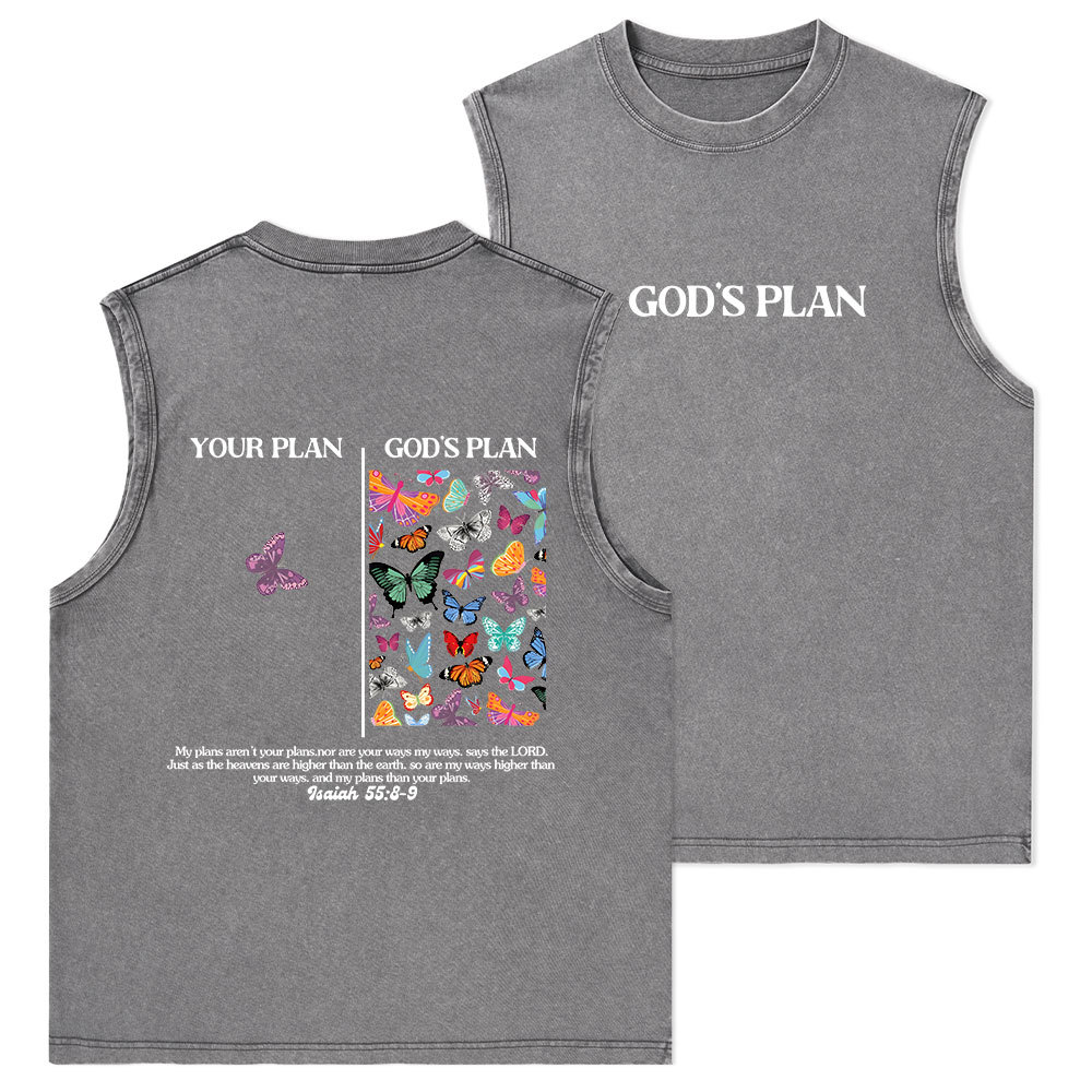 Your Plan And God's Plan Christian Washed sleeveless Tee