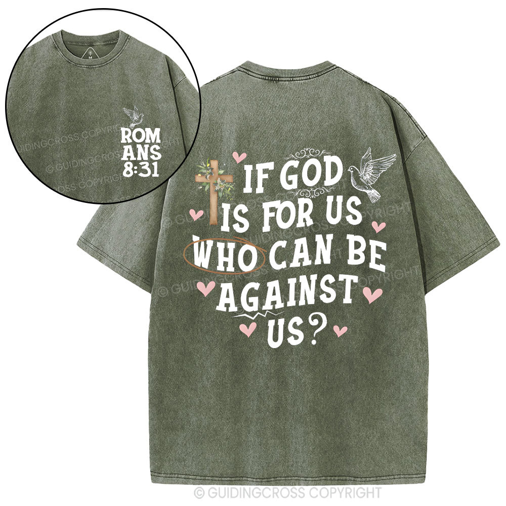 If God Is For Us Christian Washed T-Shirt