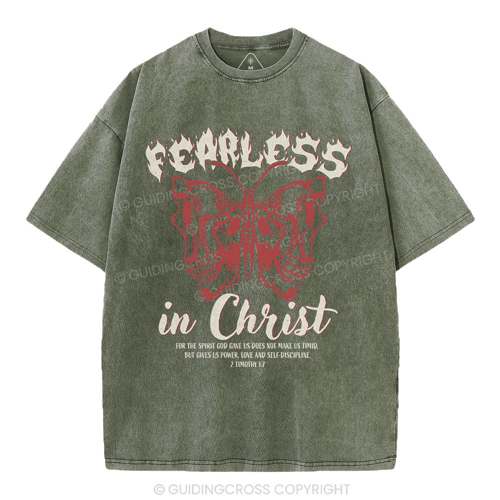 Fearless In Christ Christian Washed T-Shirt