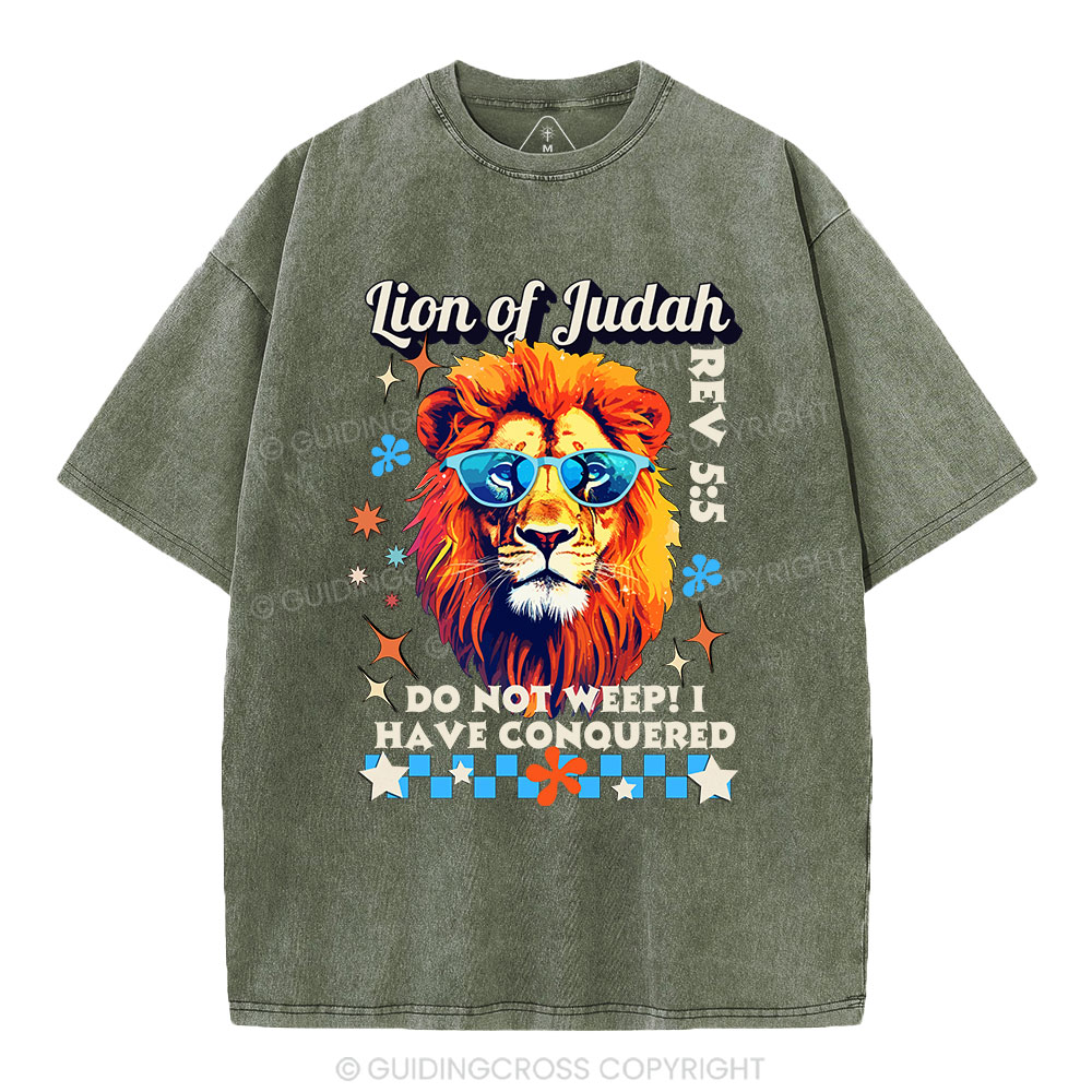 Lion Of Judah Christian Washed T-Shirt