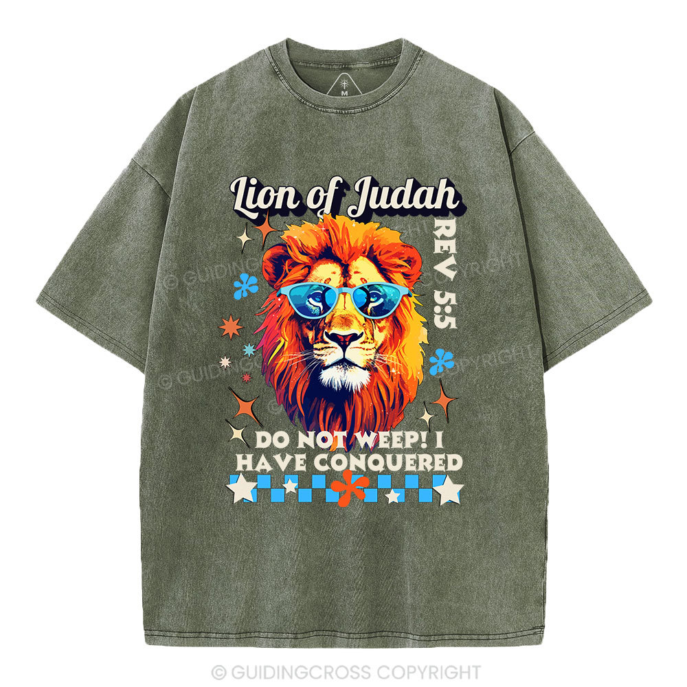Lion Of Judah Christian Washed T-Shirt