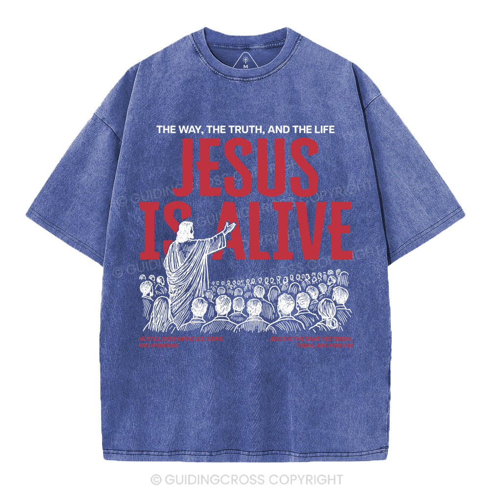 Jesus Is Alive Christian Washed T-Shirt