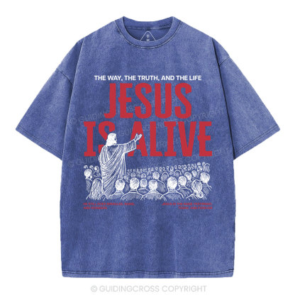 Jesus Is Alive Christian Washed T-Shirt