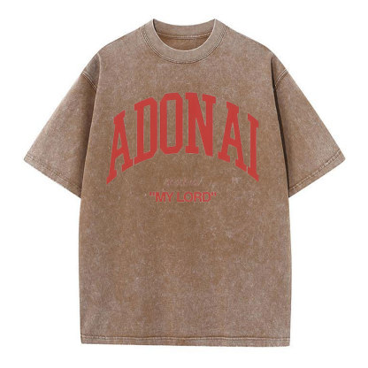 ADONAI My Lord Christian Washed T-Shirt