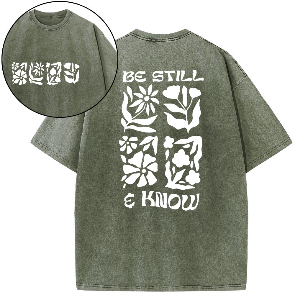 Be Still And Know Christian Washed T-Shirt
