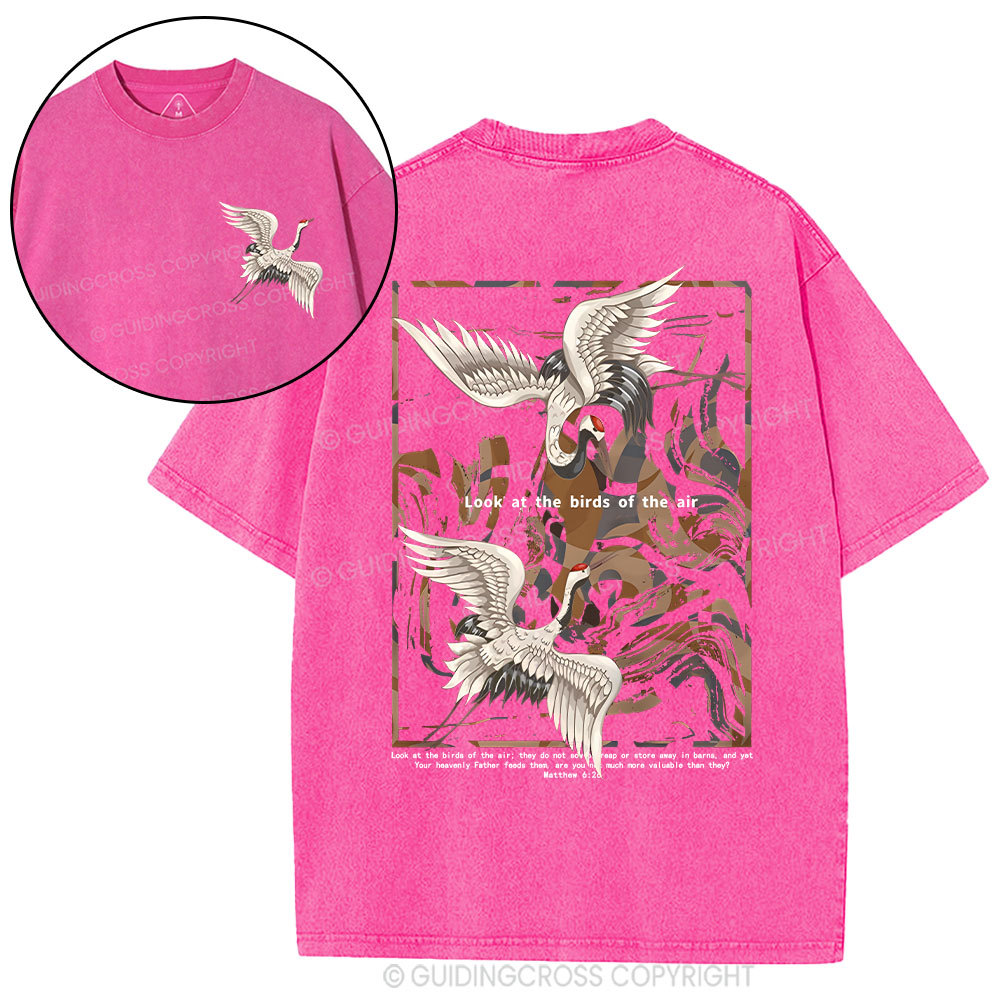 Look At The Birds Of The Air Christian Washed T-Shirt