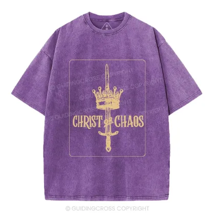 Christ Or Chaos Christian Washed T-Shirt