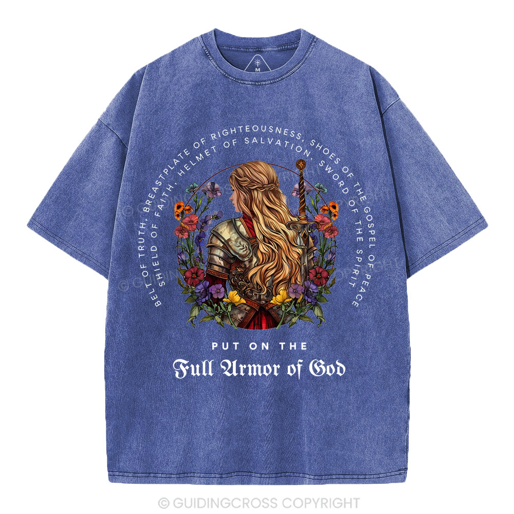 Put On The Full Armor Of God Christian Washed T-Shirt