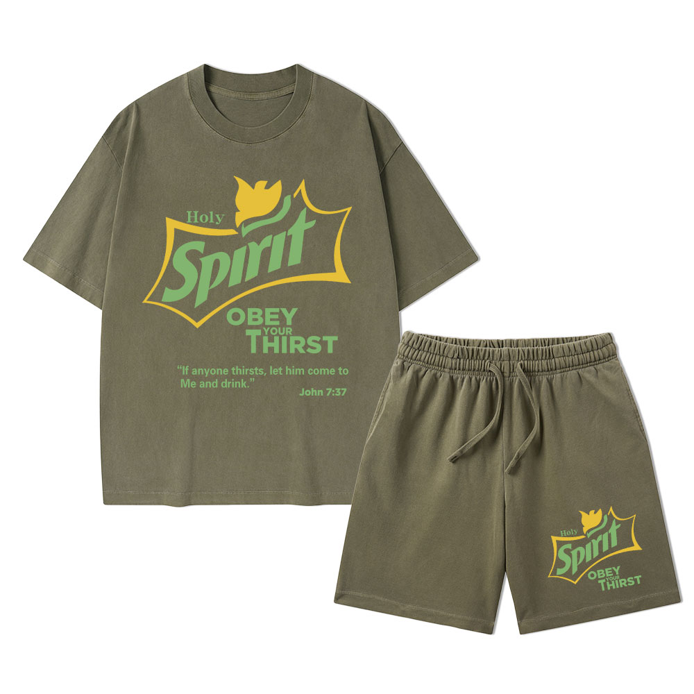 Holy Spirit Christian Washed T-Shirt & Shorts