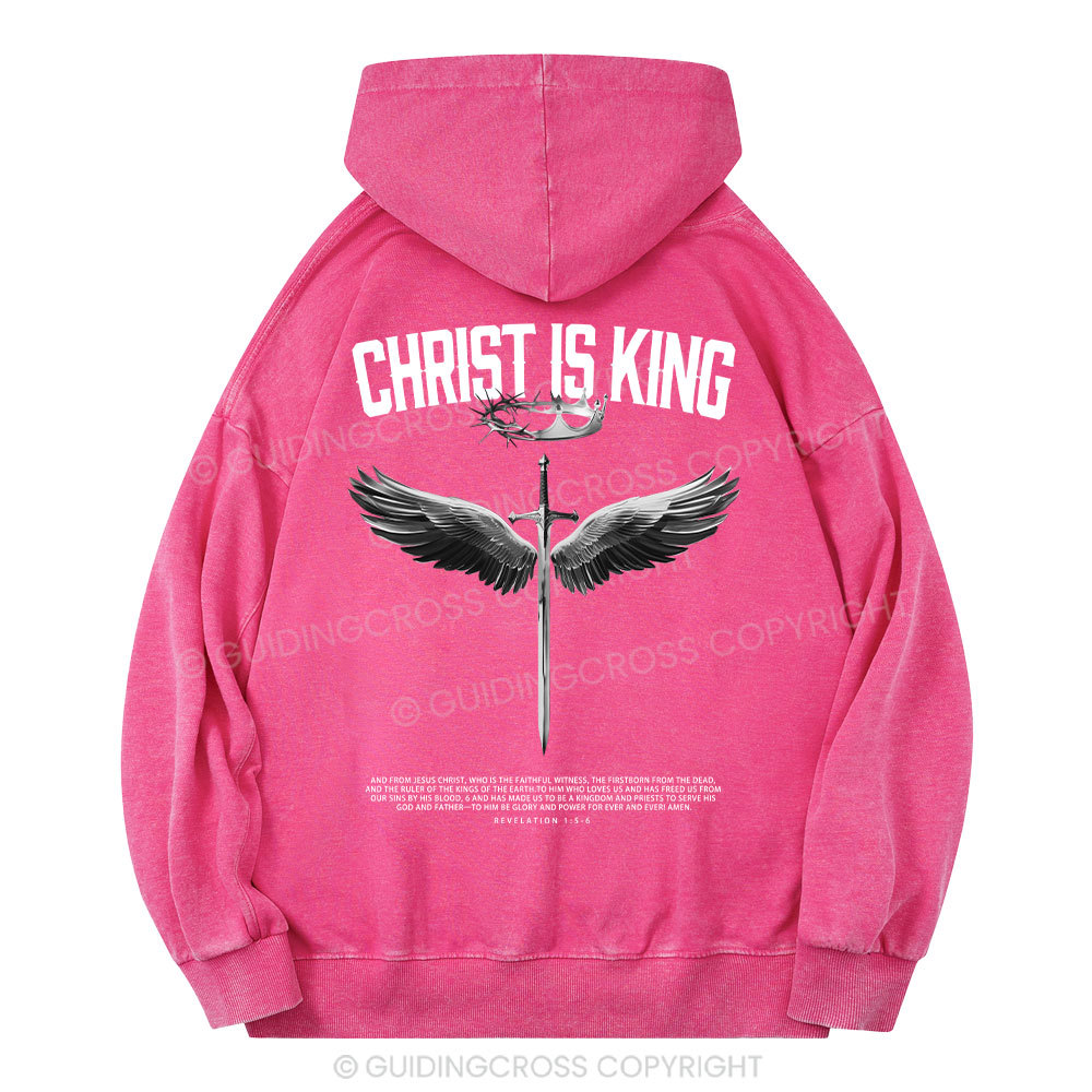 Christ Is King Christian Washed Hoodie