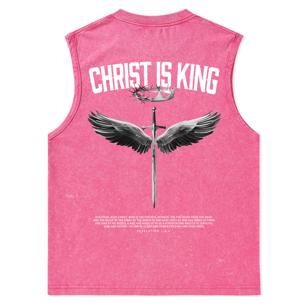 Christ Is King Christian Washed sleeveless Tee