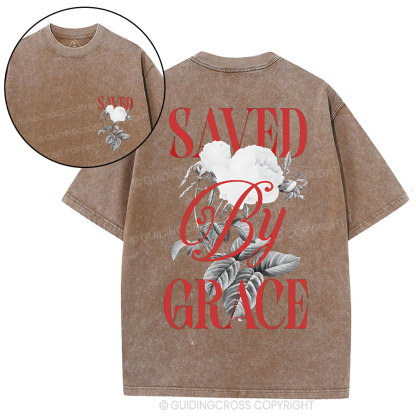 Saved By Grace Christian Washed T-Shirt
