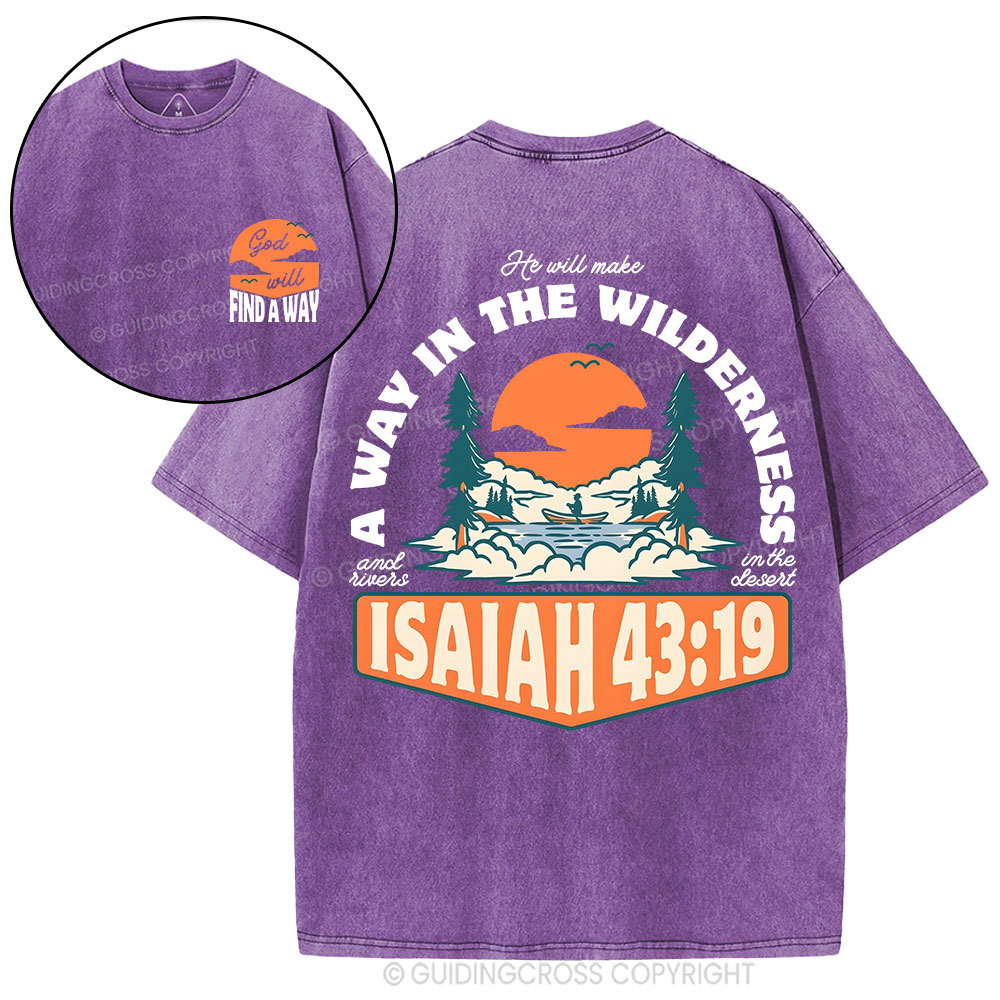 A Way In The Wilderness Christian Washed T-Shirt