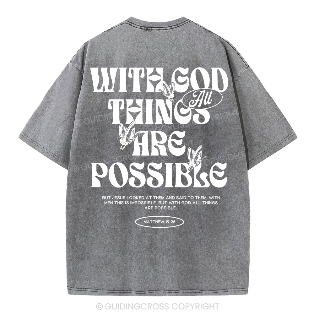 With God All Things Are Possible Christian Washeed T-Shirt