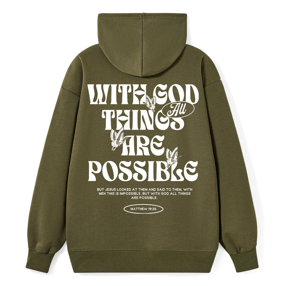 With God All Things Are Possible Classic Christian Hoodie