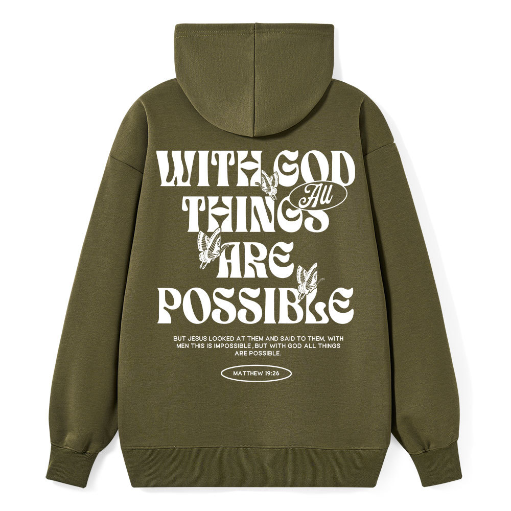 With God All Things Are Possible Classic Christian Hoodie