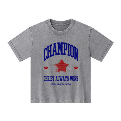 Christ Always Wins Kid Washed T-Shirt