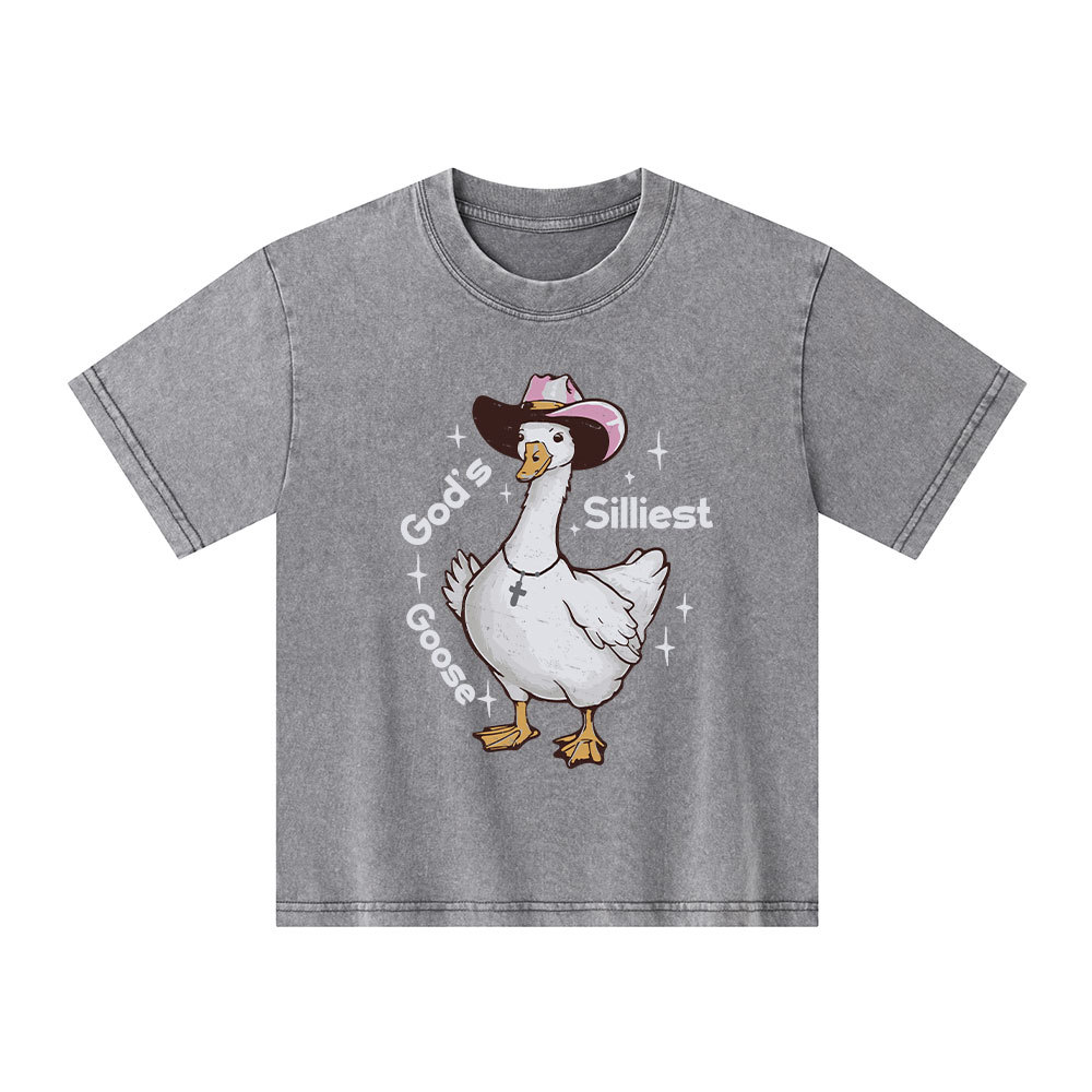 God's Silliest Goose Kid Washed T-Shirt