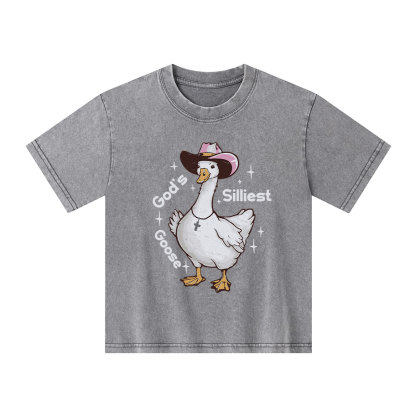 God's Silliest Goose Kid Washed T-Shirt
