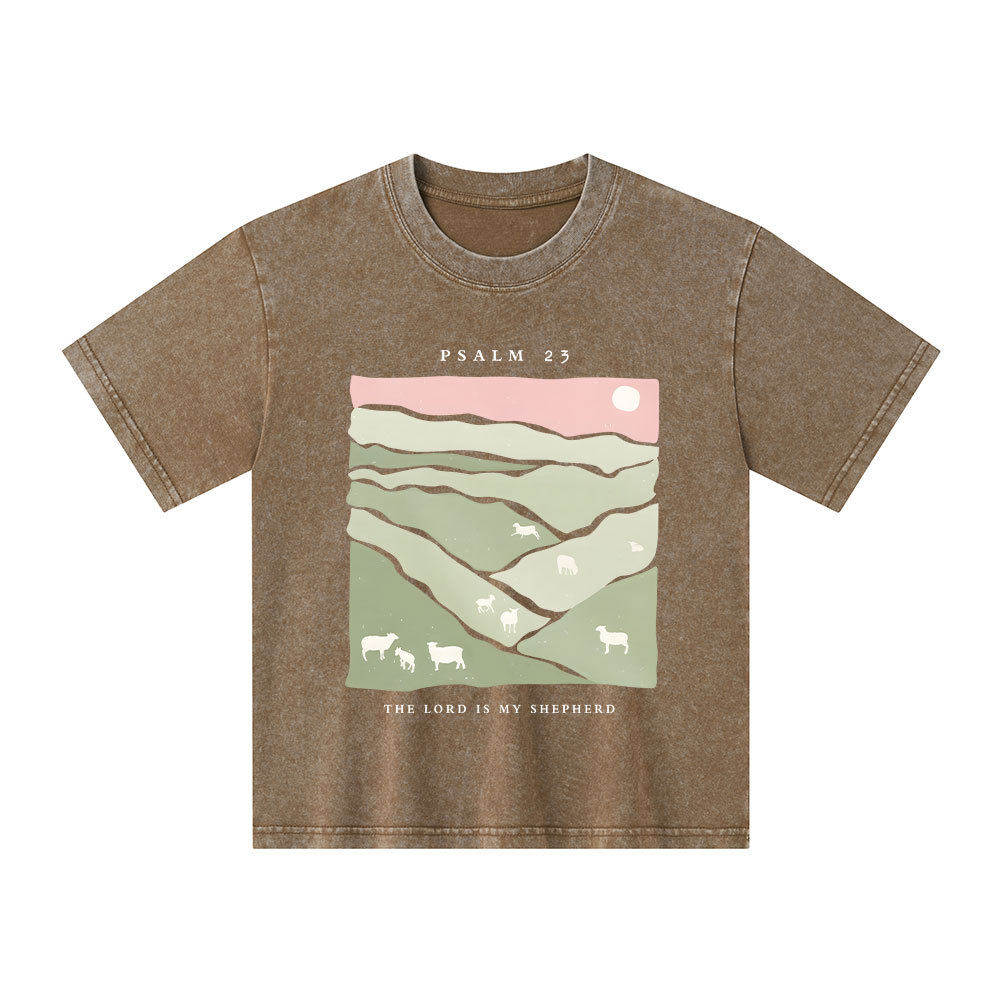 The Lord Is My Shepherd Kid Washed T-Shirt