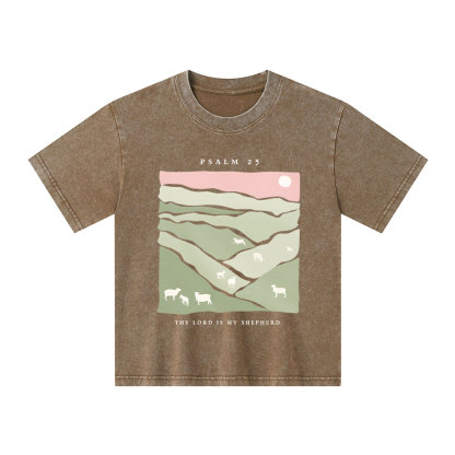 The Lord Is My Shepherd Kid Washed T-Shirt