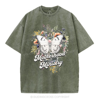 Motherhood Is My Ministry Christian Washed T-Shirt