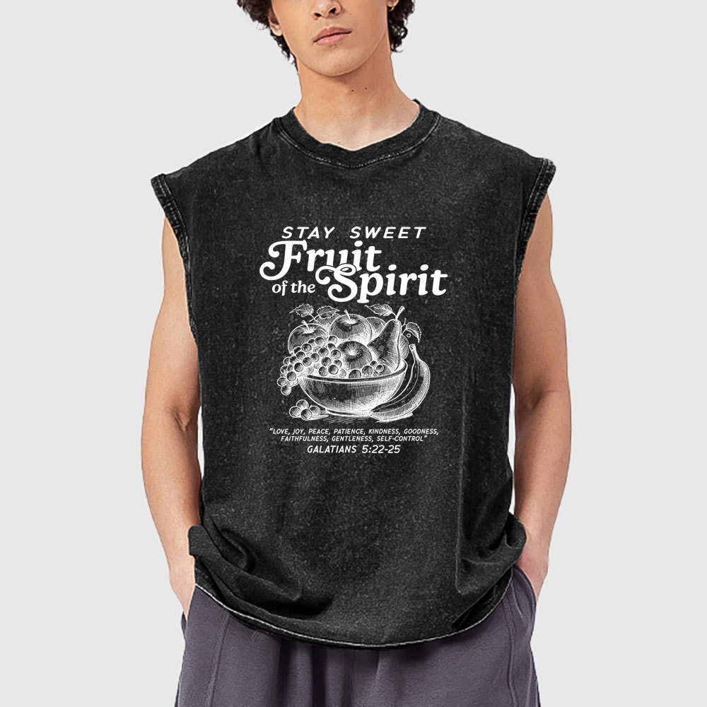 Stay Sweet Fruit Of The Spirit Christian Washed Tank Top