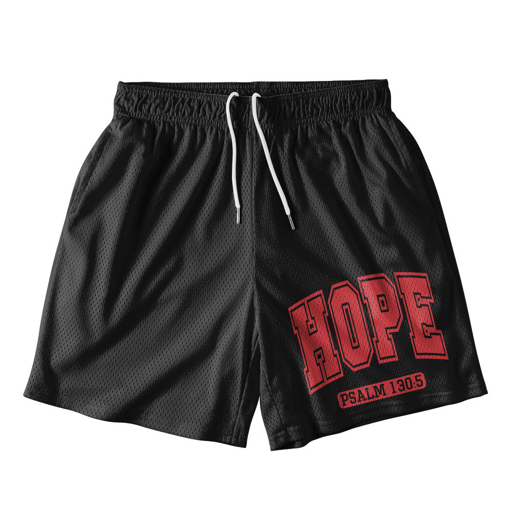 The Hope Black Christian Mesh Shorts