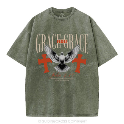 Grace Upon Grace Christian Washed T-Shirt