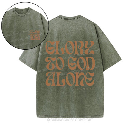 Glory To God Alone Christian Washed T-Shirt
