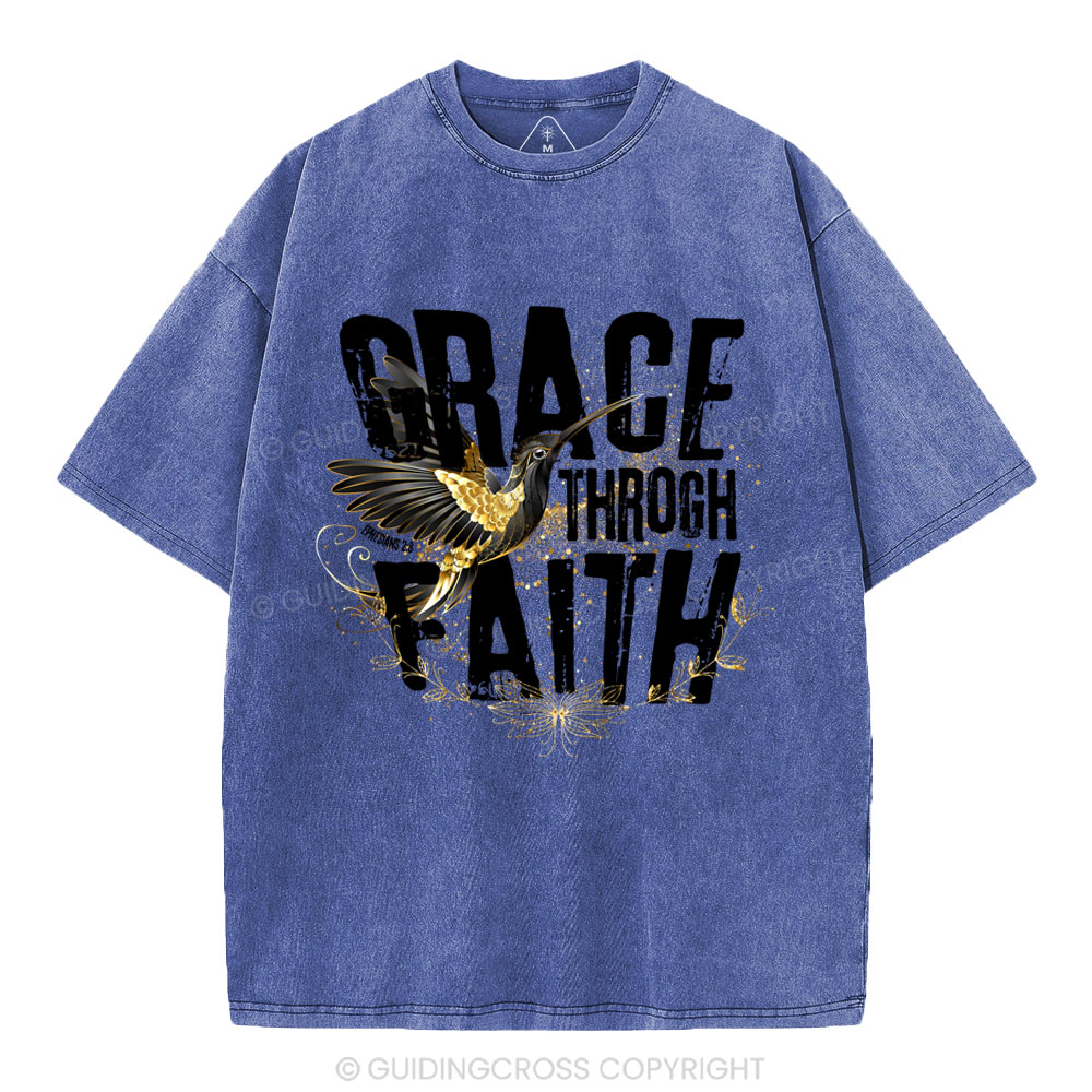 Grace Through Faith Christian Washed T-Shirt