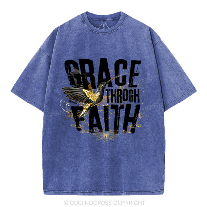 Grace Through Faith Christian Washed T-Shirt