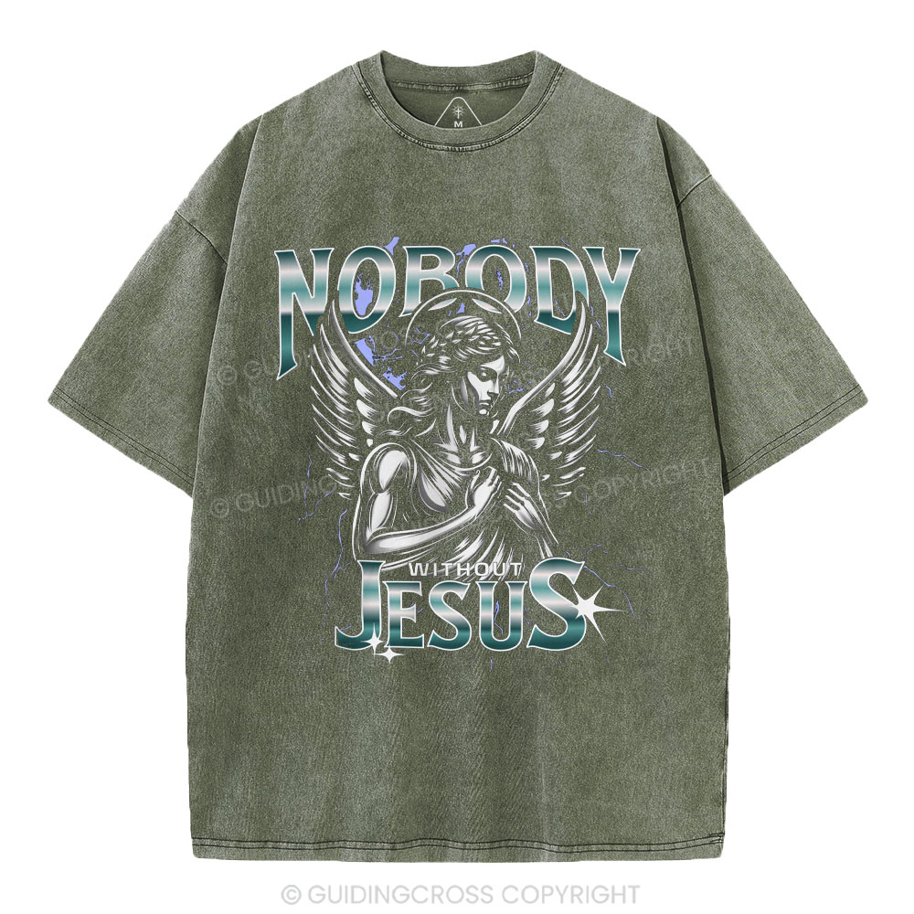 Nobody Without Jesus Christian Washed T-Shirt