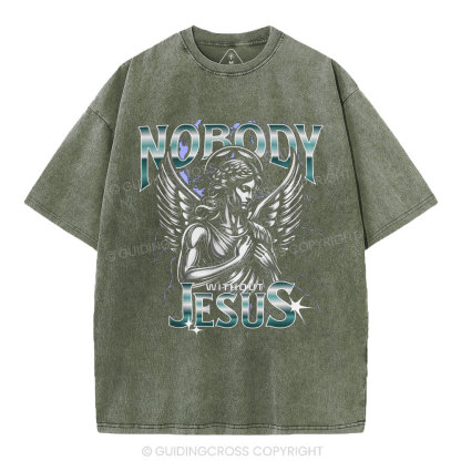 Nobody Without Jesus Christian Washed T-Shirt
