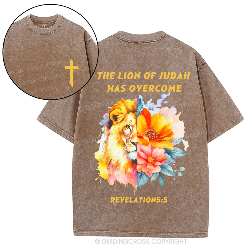 The Lion Of Judah Christian Washed T-Shirt