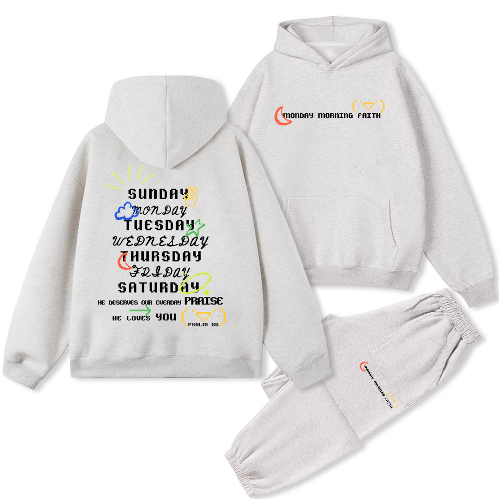 Monday Morning Faith Christian Fleece hoodie Set