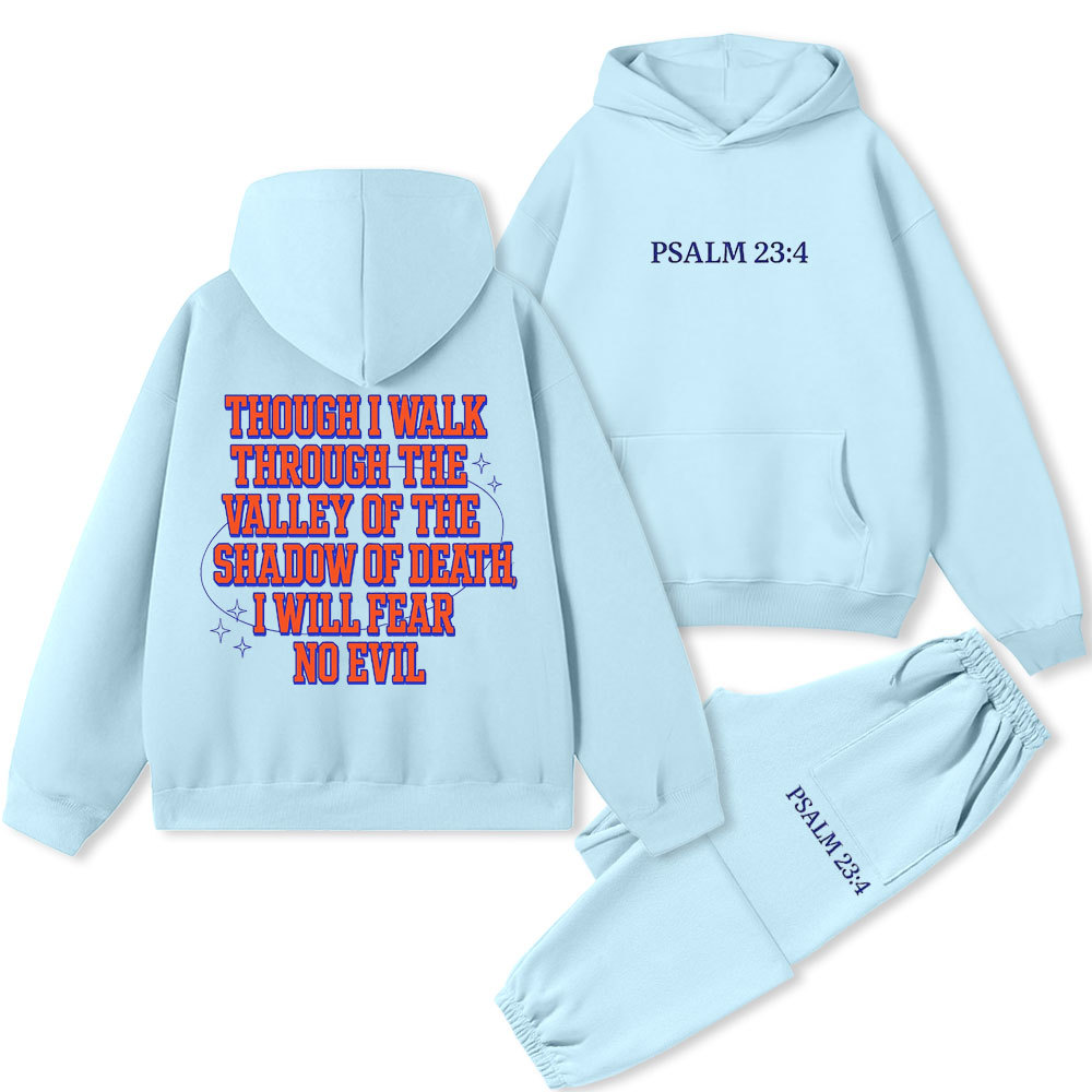 I Will Fear No Evil Christian Premium Fleece Hoodie Set