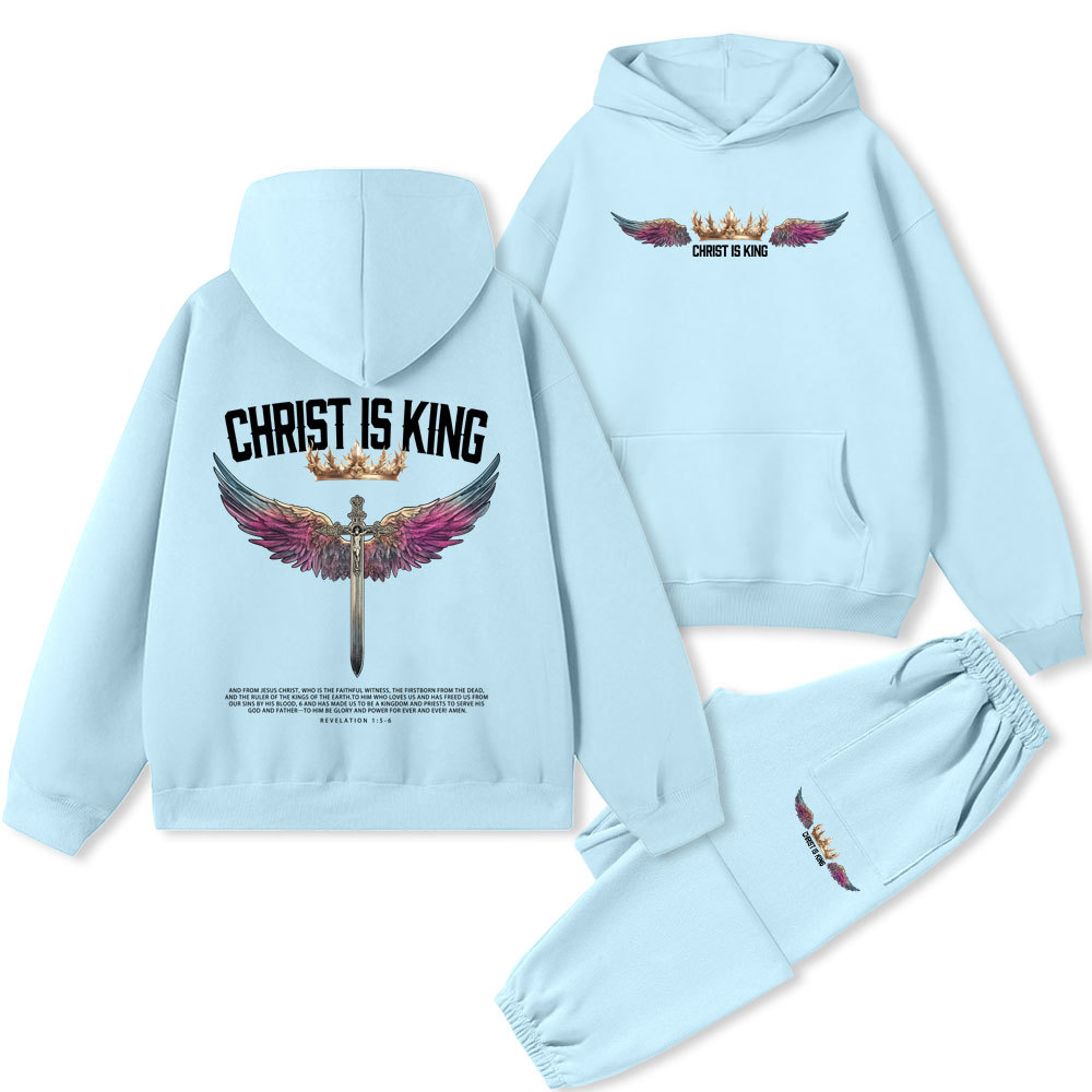 Christ Is King Christian Premium Fleece Hoodie Set